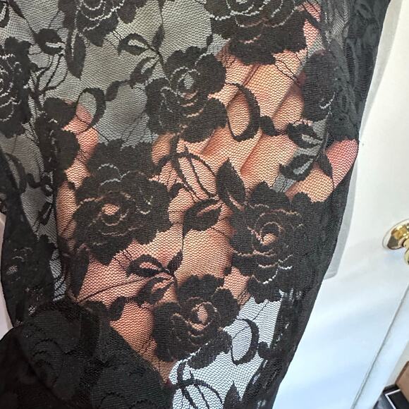 Womans Cato grey and black floral sheer lace back tshirt size XL - Picture 4 of 6